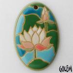 Lotus - large oval pendant