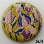 Irises - large round pendant