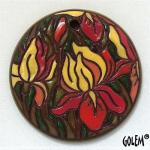 Iris sunset - large round pendant