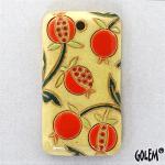 Pomegranates on sand - rectangle pendant