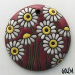 Large round - white & wine, terracotta