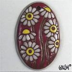 Large oval - white & wine, terracotta