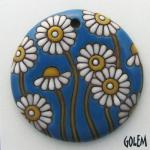 Large round - white & blue, terracotta