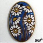 Large oval - white & blue, terracotta