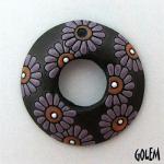 dark donut, purple daisies