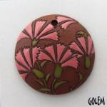 Pink carnations on terracotta