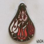 Teardrop pendant with floral design