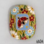 rectangle pendant with ladybug