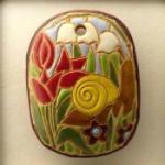 Snail and tulips