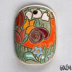 Snail and tulips