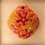 Abstract Flowers - Red, coral & yellow