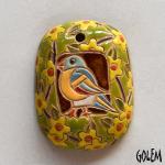 rectangle pendant with bird