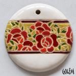 Bulgarian Roses, Large round pendant