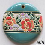 Bulgarian Roses, Large round pendant