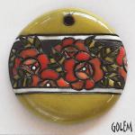 Bulgarian Roses, Large round pendant