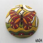 red & orange butterfly, black outline