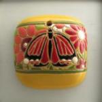 Square, red & black butterfly