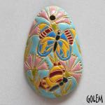 Long oval, 2 butterflies