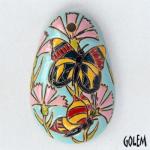 Long oval, 2 butterflies, outlined