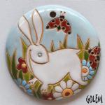 Jackrabbit, Summer - large round pendant