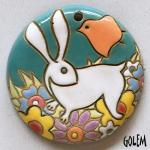 Jackrabbit, Spring - large round pendant