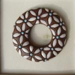 Black With White Flowers Donut
