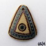 triangle pendant, green triangles