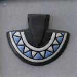Axe Pendant - blue and white triangles