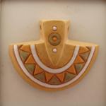 Axe Pendant - Green and white triangles