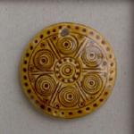 Amber Circle With Bullseye Pendant