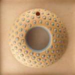 Turquoise polka dots/donut