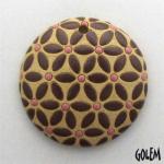 Brown leaves, pink dots