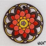 Flower mandala, large round pendant