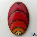 Burn - oval pendant, dark