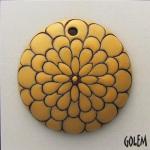 Peacock pattern - yellow on terracotta