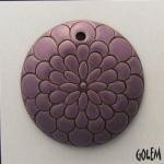 Peacock pattern - purple on terracotta