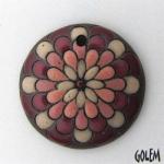 Peacock pattern - pink & wine