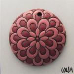 Double Feathers - Pink & Burguny on terracotta