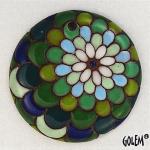 Peacock - cold flame, large round pendant