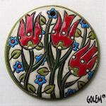 Tulips - red on white, large round