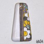 Flowers on white, trapezoid pendant