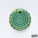 round pendant with swirl, light green
