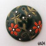 Round, flowers on green