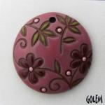 Round pendant, wine on terracotta