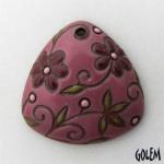 Triangle pendant, wine on terracotta