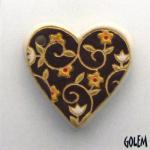 Heart, flowers on brown