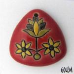 Flower - domed triangle, red