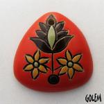 Flower - domed triangle, deep orange