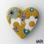heart - flowers in yellow & white