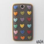 multi color hearts on dark